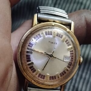 Timex Gold and Silver Wind Up Watch